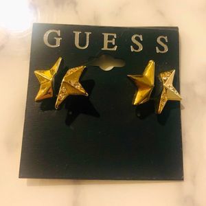 NWT Guess? Gold star earrings